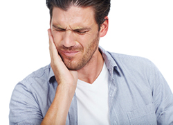 Man with jaw and overall mouth pain.