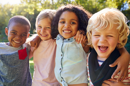 A group of kids smiling